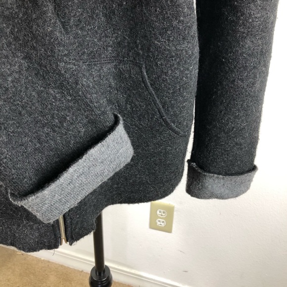 100% WOOL RAFAELLA GRAY CARDIGAN LONG SLEEVES - Picture 6 of 8